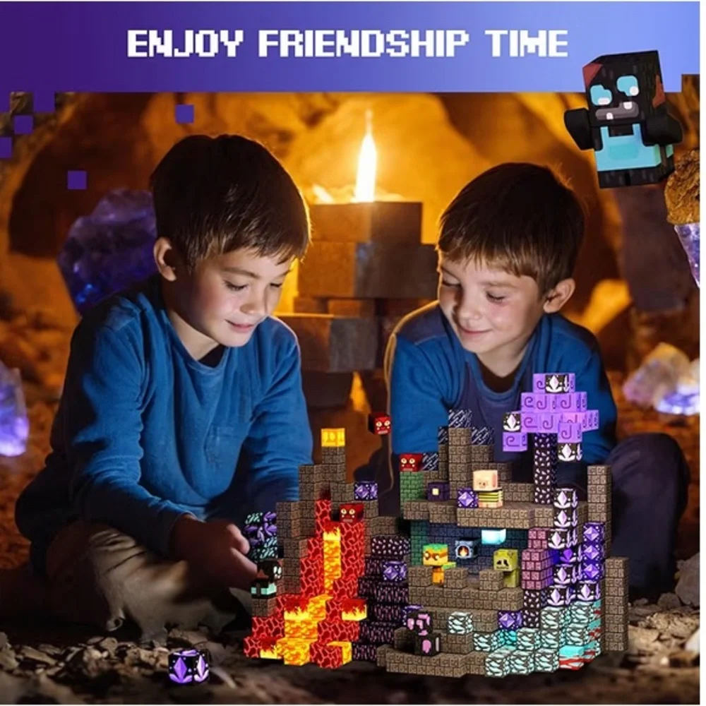 GobiDex 100PCS Magnetic Building Blocks Game-Based Build Magwonder Cave World